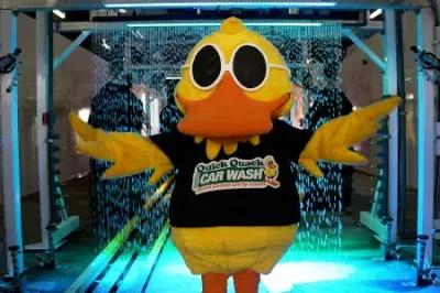 Quackals mascot in car wash photo